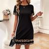 Summer New Women's Short Sleeve Fashion Leopard Print Dress Elegant Commuter Casual Dress