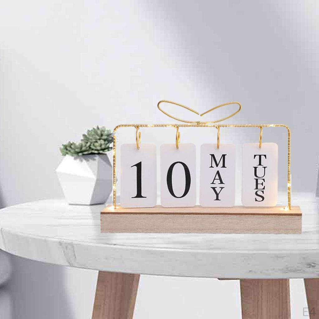 Calendar Reusable Delicate Month, Date and Day Perpetual for Indoor Bedroom Decoration Office Hotel