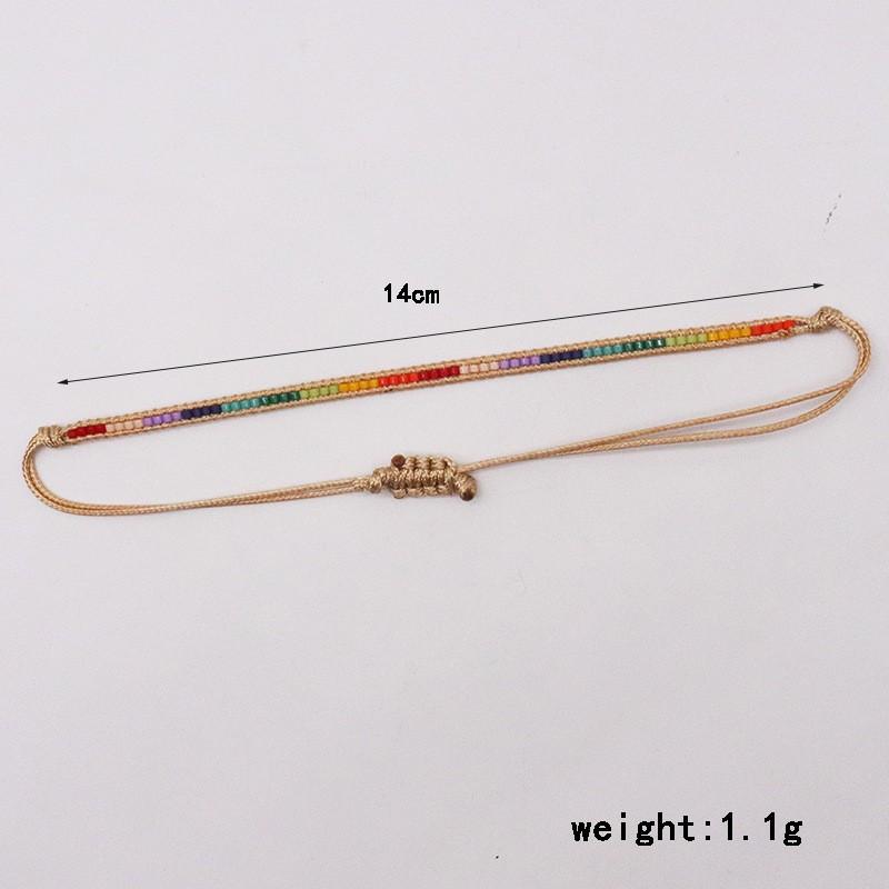 Fashion Minimalist Bohemian Vintage Bead Rainbow Handmade Woven Couple Bracelet