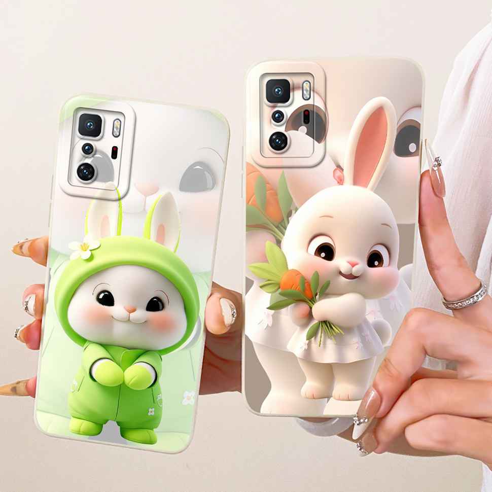 For Redmi Note 10 Pro China 6.6" Case Simple Cute Cartoon Rabbit Silicone Back Cover For Redmi Note 10Pro 10 PRO 5G Phone Cases