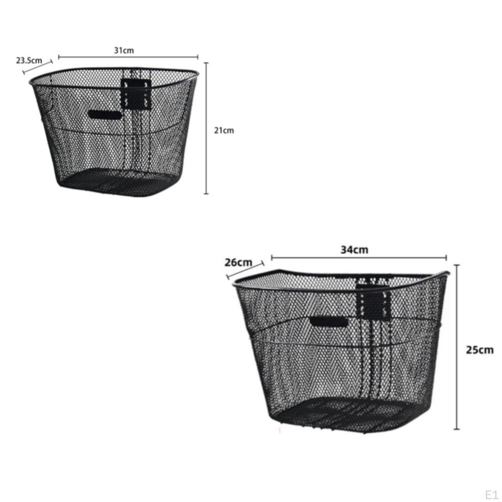 Front Cycle Basket Universal Metal Fitting Mesh Bike Large Capacity for Commuters, Students,