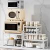 006-ZWJ-70139A-WH Cabinet Storage Shelf Household Countertop Storage Rack for Kitchen Spice Microwave