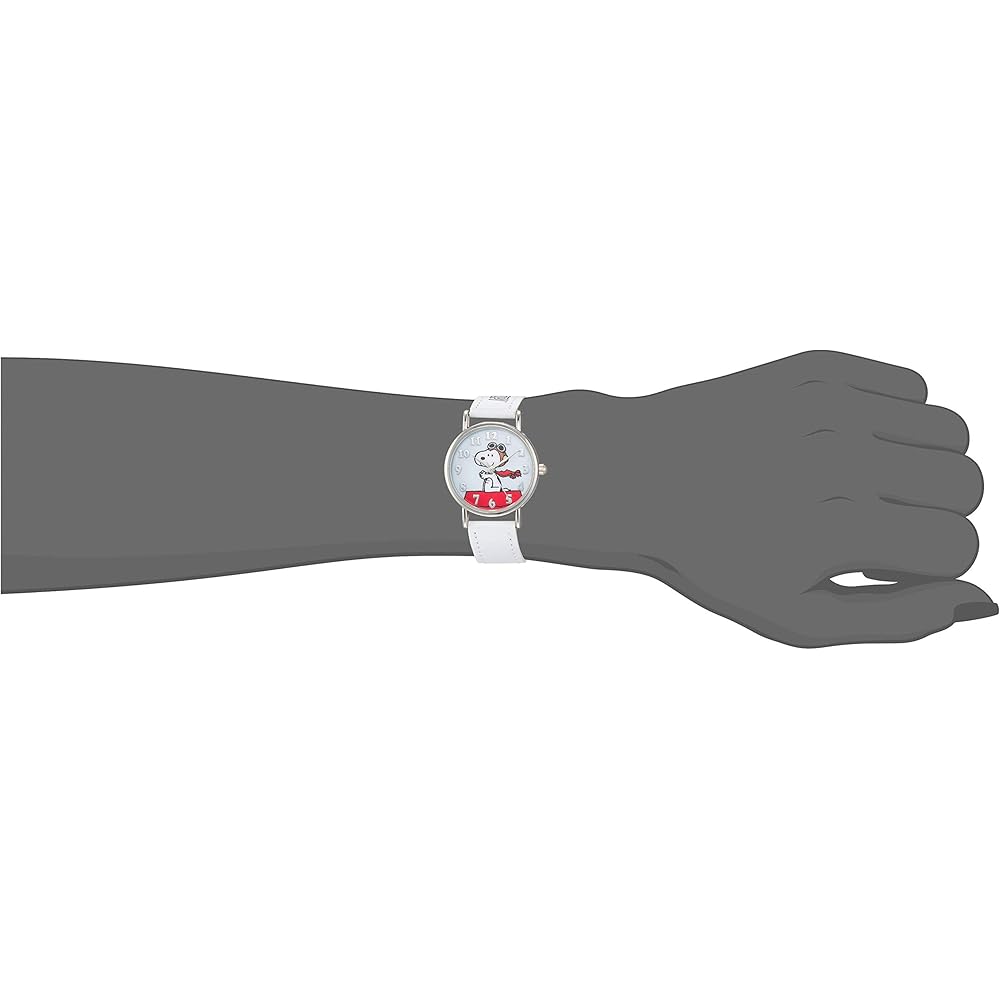 Alias Snoopy Analog Waterproof Watch Leather Band WW18101SN Women's White