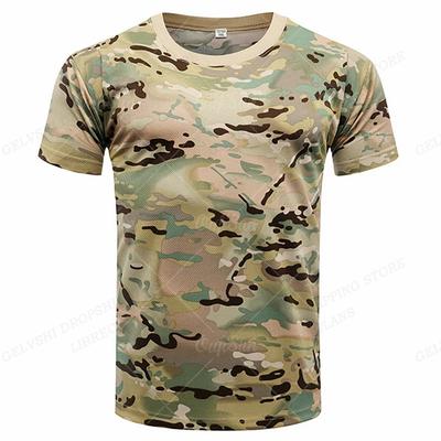 T-shirt da uomo estive a girocollo con stampa mimetica 3D, alla moda, per esterni, casual, a maniche corte