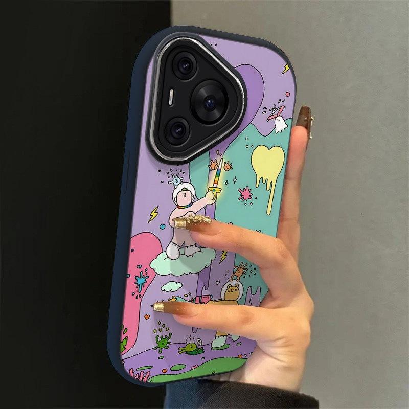 Applicable to Huawei pura80pro + mobile phone case all-inclusive design sense pure70 new graffiti anti-drug war