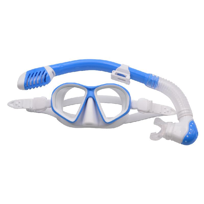 Anti-fog mask, tempered glass diving goggles, silicone snorkel, full dry breathing tube, snorkeling set