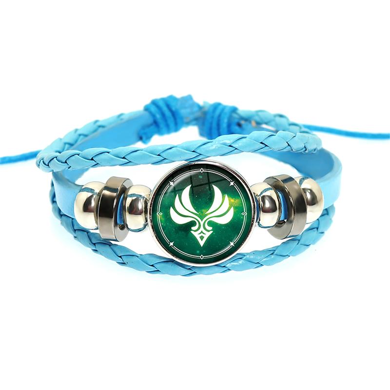 Genshin Impact Spiel Cosplay Requisite Auge Gottes Wasser Wind Donner Feuer Gestein Eis Element Lila Armband Schmuck Fans Geschenk