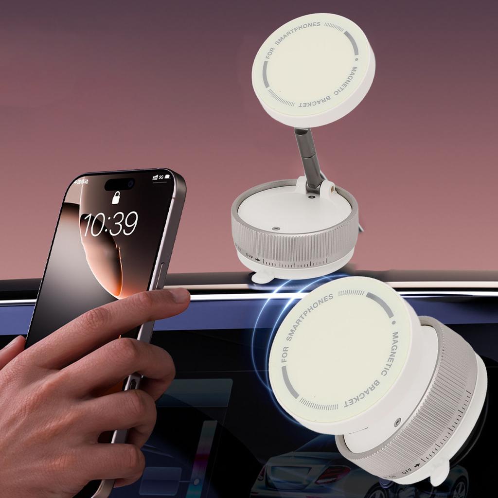 Car Phone Mount Folding Angle Height Magnetic Multifunctional Phone Mount with Vacuum Suction Cup