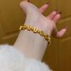 Chinese Character Golden Mahjong Bracelet Hand Jewelry Bohemian Style Bangle  Hipster