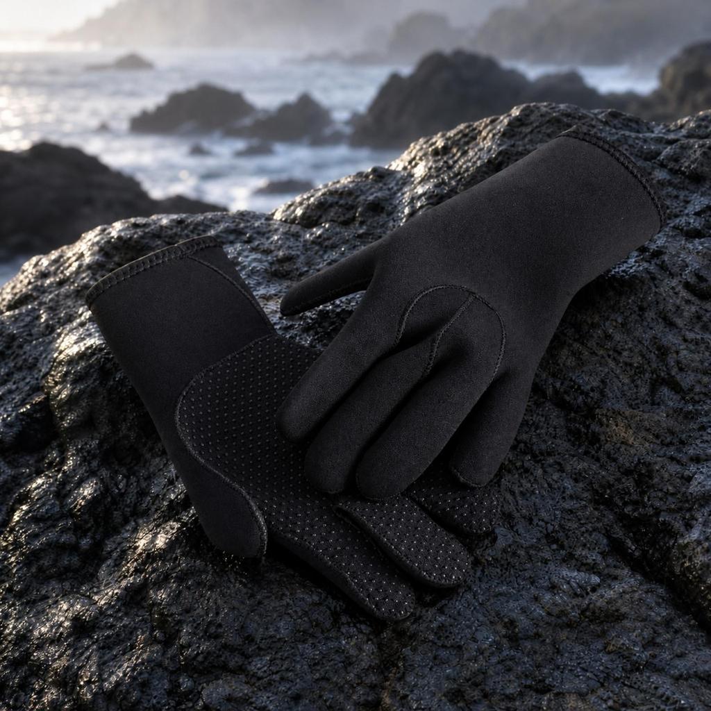 FullFinger Diving Gloves with Extended Cuffs for Snorkeling S 02 Glove Black