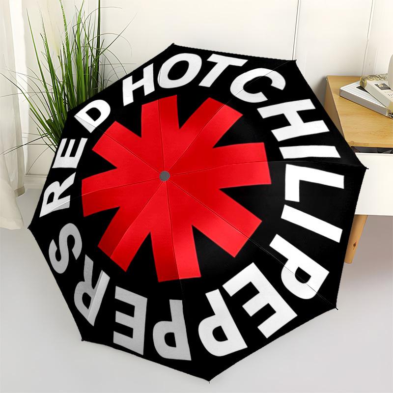 

1pc Red Hot Chili Peppers Automatic Open/Close Umbrella - Compact Travel Umbrella with 8-Rib Durable Frame, Lightweight & Portable for Commuting, Fash
