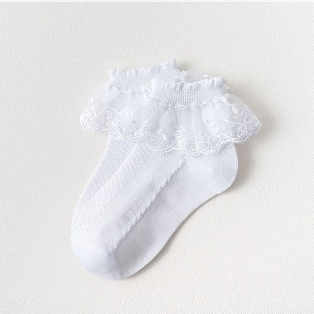 Girls Lace Ruffle Socks Cute Children Baby Ankle Short Breathable Cotton Sock Princess Lace Dress Socks for 1-12 Years Kids Gift