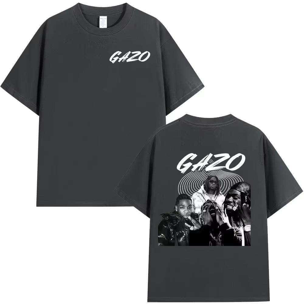 Rapper Gazo album graphics 100Cotton music Tshirt Men 2026 New Summer Hip hop unisex ventilate Short sleeve shirt fan gifts