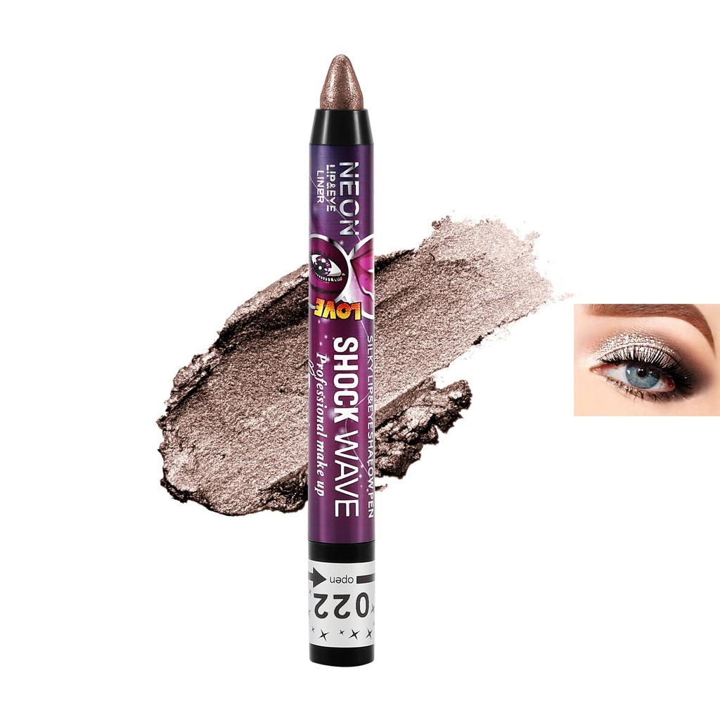 Boobeen 2 in 1 Eyeshadow Lip Color Cream Shimmer Smooth Eyeshadow Bright Eyeshadow Primer Eyeshadow Makeup Stick & Crayon, Pencil, Base, Smudge-proof