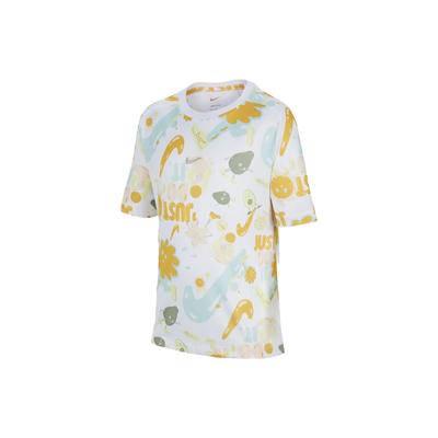 Pull à col rond manches courtes imprimé intégral SS23 Hauts pour enfants Blanc FQ0705-100