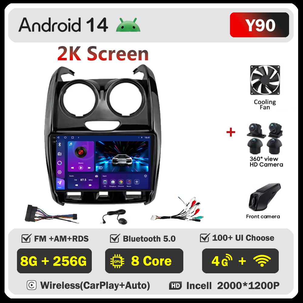 Car Radio For Renault Duster 2015 - 2020 For LADA Largus 2021 Android 14 Multimedia Player GPS Navigation Carplay Android Auto