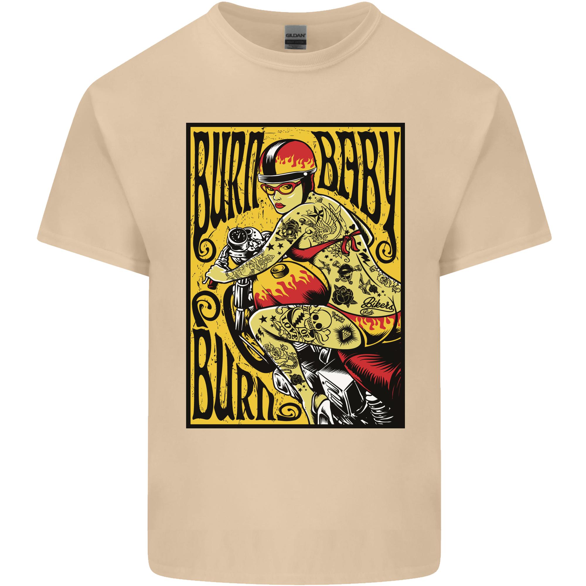 Burn Baby Burn Lady Biker Motorcycle Motorbike Unisexs Light Cotton TShirt S