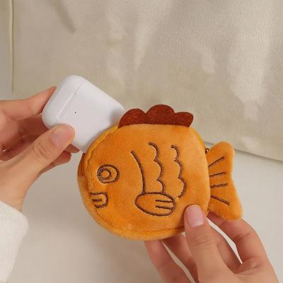 Women Creative Cute Taiyaki Plush Coin Purse Kawaii Fish Coin Bag Wallet Key Earphone Coin Organizer Pouch Zipper Bag Kids Gift