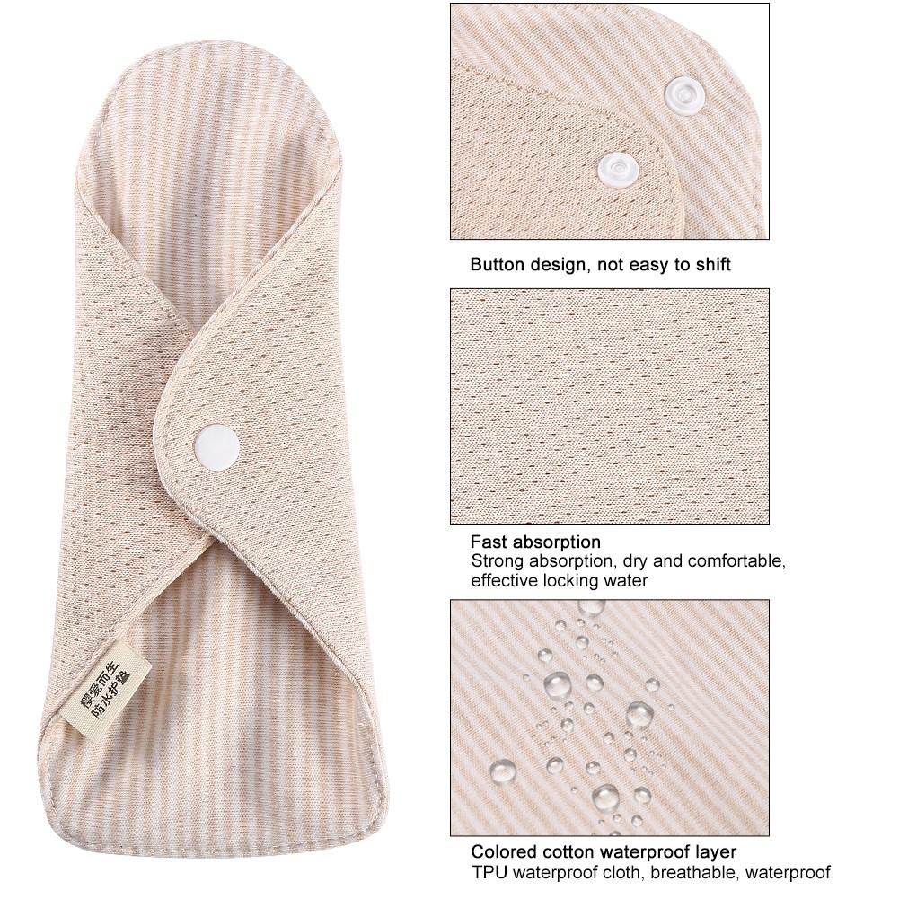 7.5 x 2.6inch Reuseable Women Feminine Sanitary Napkin Washable Pantiliner Cloth Menstrual Pad