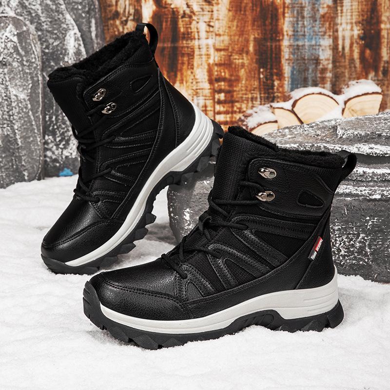 Fashion New Winter Cold Resistance Women Boots Keep Warm Men's Snow Boots Couple Lace-up Outdoor Waterproof Hiking Boots Femme Size 45