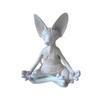 Sphinx Cat Simulation Hairless Cat Figurine Resin Meditation Yoga Lucky Cat Decor  Home Decoration