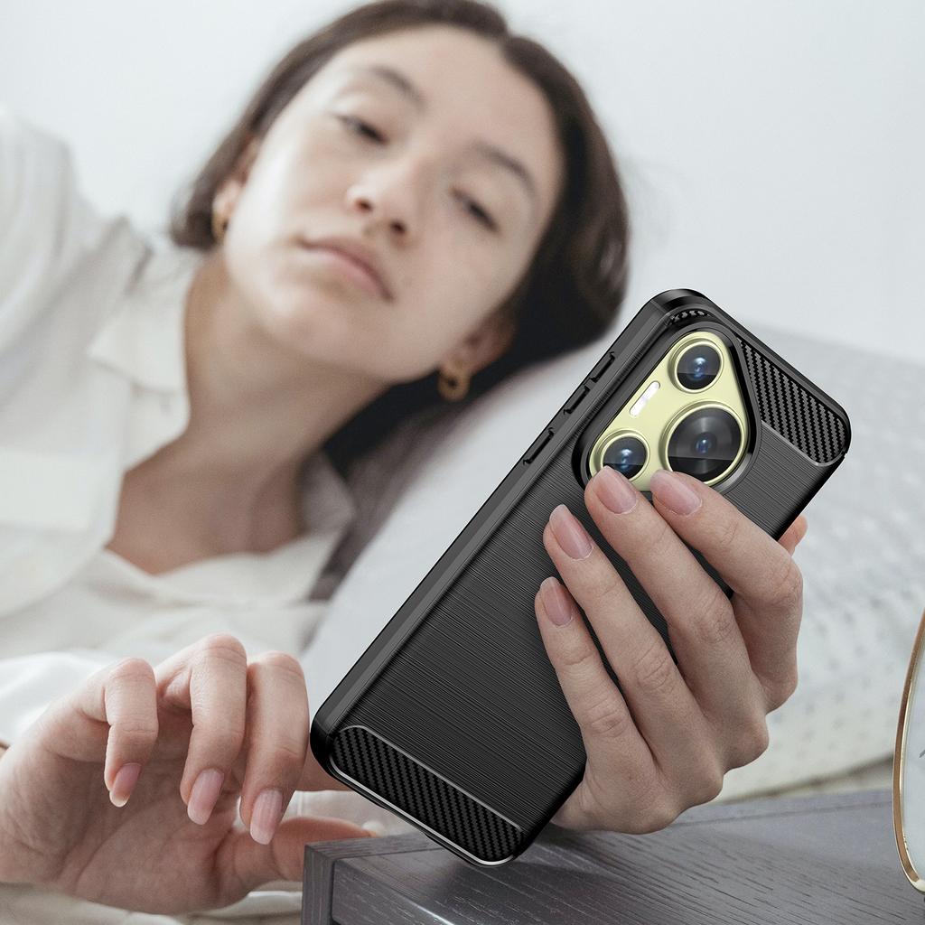 For Huawei Pura 70 Case Carbon Fiber Texture TPU Phone Cover