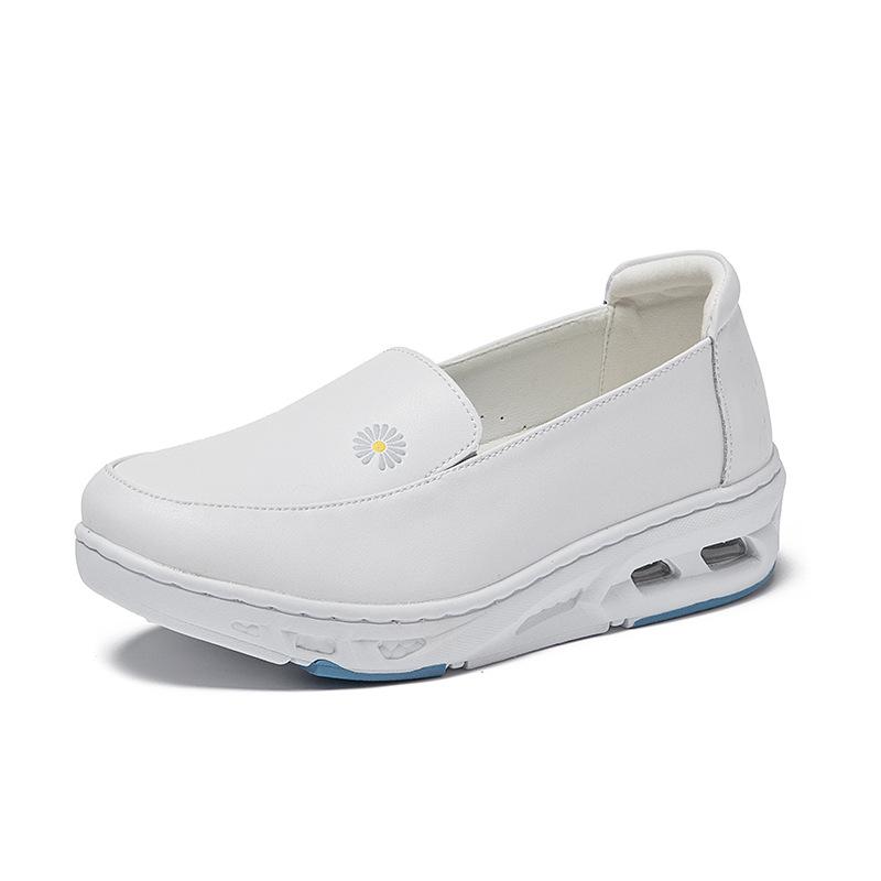 New Leather EVA Air Cushion Hospital White Nurse Shoes Comfortable Soft Bottom Trendy White Shoes