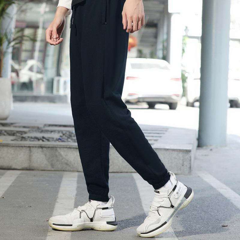 Men's Elastic Waist Sportswear Cuffed Sweatpants - Casual Spring/Autumn Long Pants