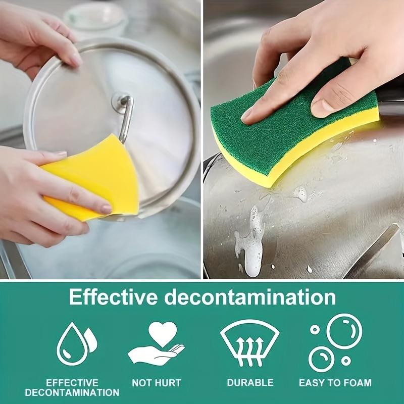 Super Absorbent Double-sided Cleaning Sponge Durable Dishwashing Cleaning Brush Kitchen Grease Cleaner Tools