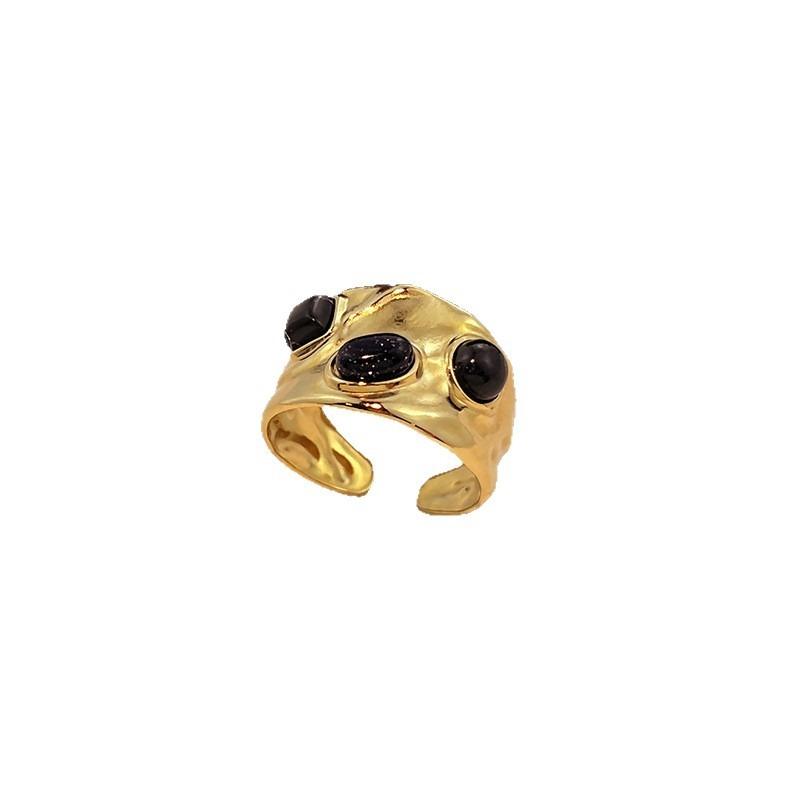 European and American Fashion Stainless Steel Ring French Medieval Turquoise Ring Titanium Steel Non-fading Jewelry