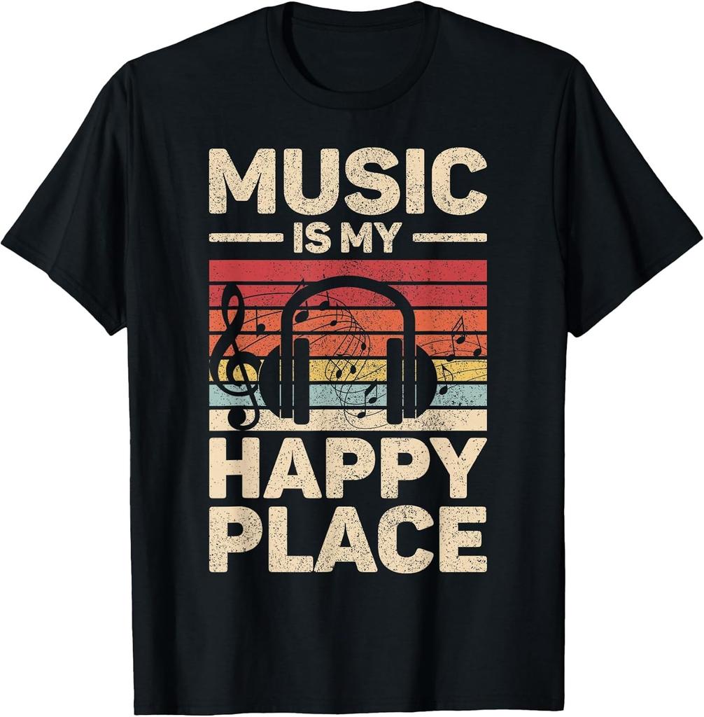 NEU LIMITIERT! Musik ist mein glücklicher Ort Musiker Outfit EDM Musik T-Shirt - HERGESTELLT IN USA
