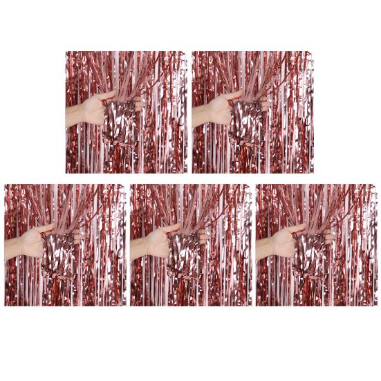 Sparkling Foil Fringe Curtains 1x2m Metallic Streamer Backdrop for Wedding