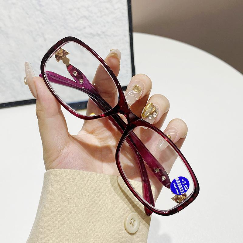 New middle-aged and elderly fashionable and elegant women's street stall lantern reading glasses anti-blue full-frame high-end far-sighted glasses