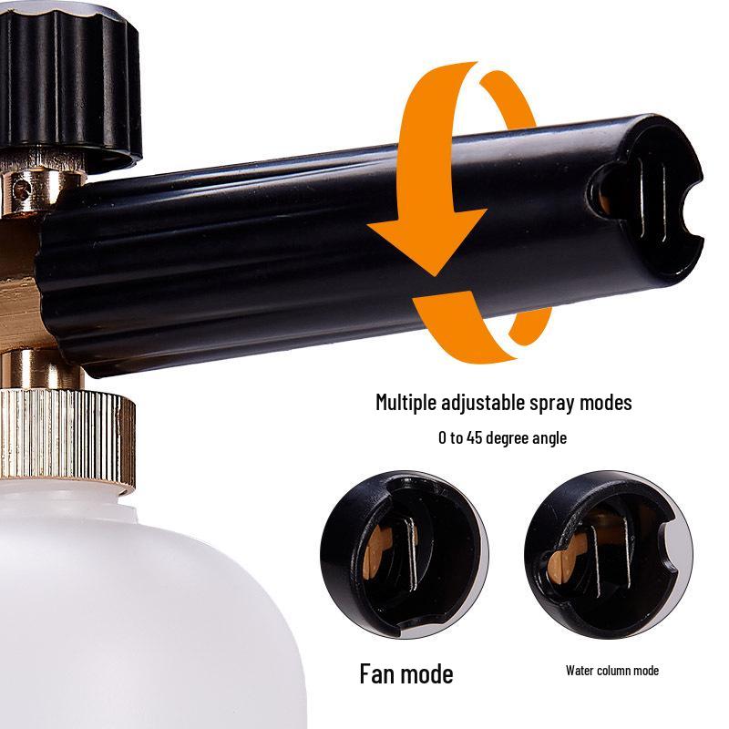 High-Pressure Car Wash Foam Gun with Brush and Snow Foam Attachment
