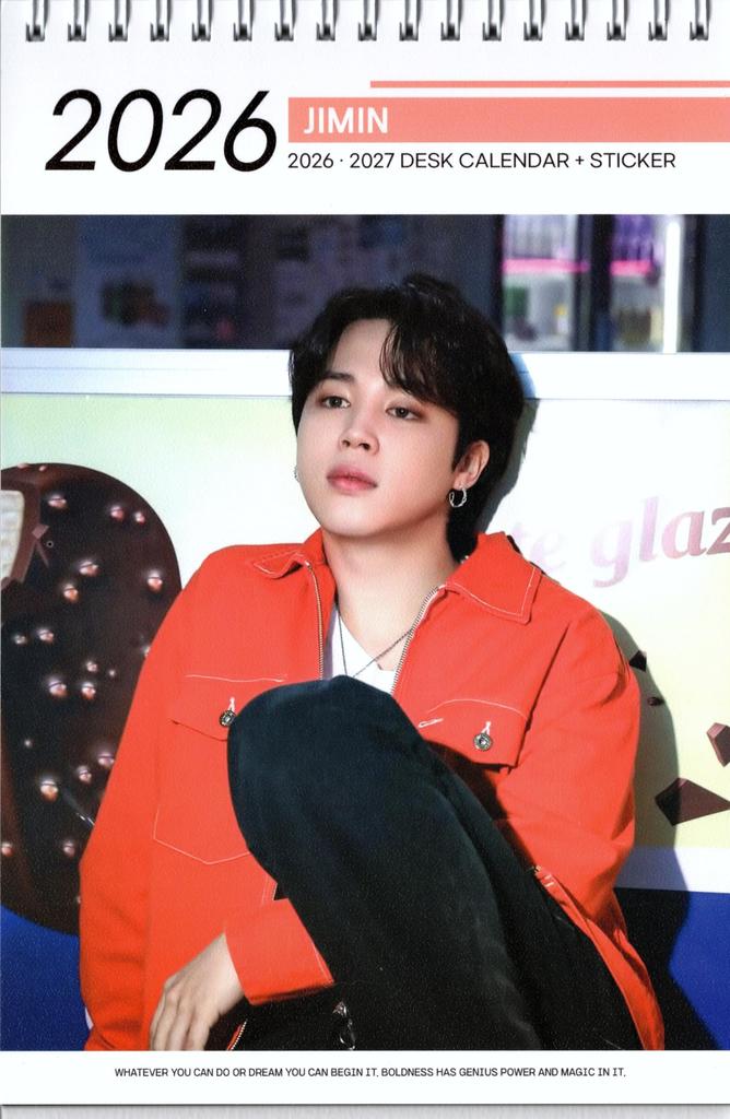 Jimin Desk Calendar Stickers BTS Merchandise (Photobook Calendar) 2026-2027 (2-Year Edition) + [12-Piece Set] K-POP (2026)