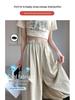 Ice Silk Women's High-Waist Pleated Wide-Leg Pants for Spring, Summer, and Autumn.