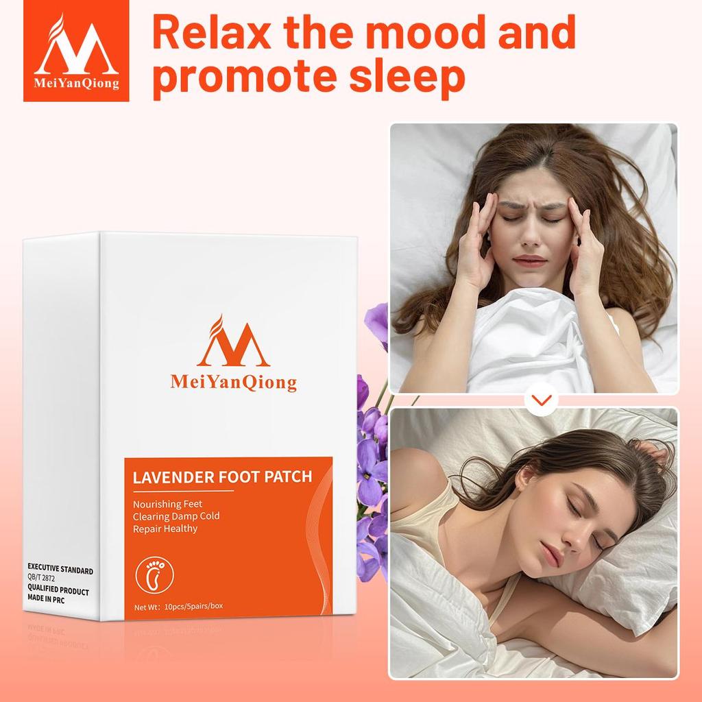 1Box Lavender Wormwood Health Body Foot Patches Pads Nourishing Repair Foot Patch Improve Sleep Quality