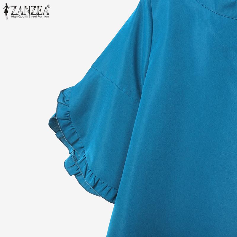 ZANZEA Women Half Sleeve Blouse and Pants Casual Two Piece Suit Sets