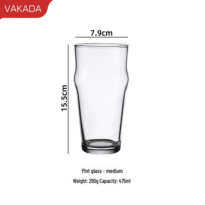 VAKADA Glass Pint Beer & Beverage Cups
