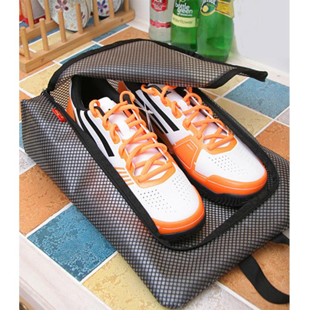 Портативная водонепроницаемая сетчатая сумка для хранения обуви в поездке black#0