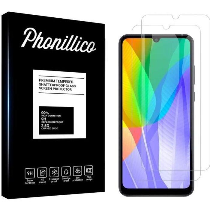 Film Vitre Protection Ecran - PHONILLICO - Huawei Y6P - Pack de 2 - Verre Trempé - Résistant aux rayures