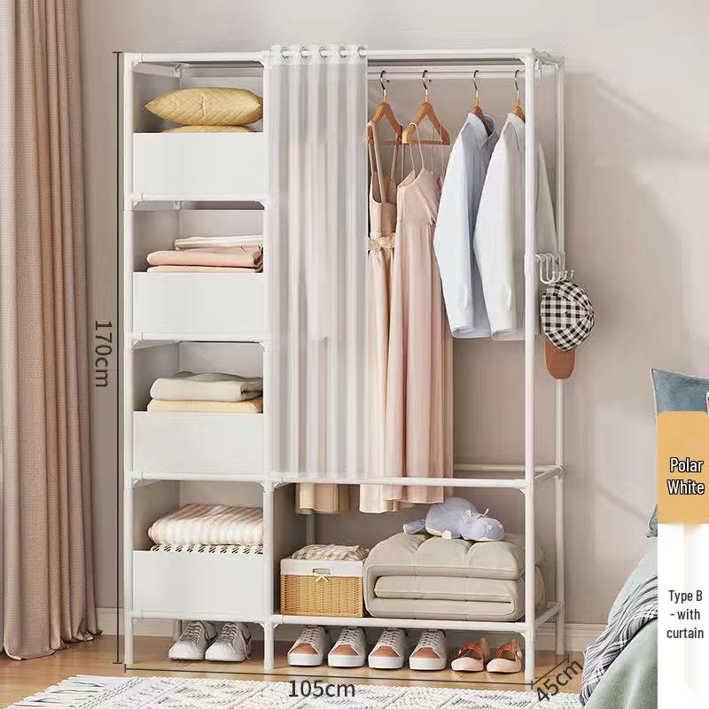 Thickened Multifunctional Storage Rack: Bookcase, Wardrobe, and Toy Organizer with Dustproof, Detachable Design.
