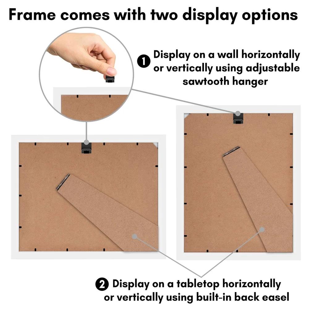 9x12 Picture Frame with 6x8 Mat Solid Backboard Elegant Wall Art Display Vertical Horizontal Use Shatter Resistant Glass