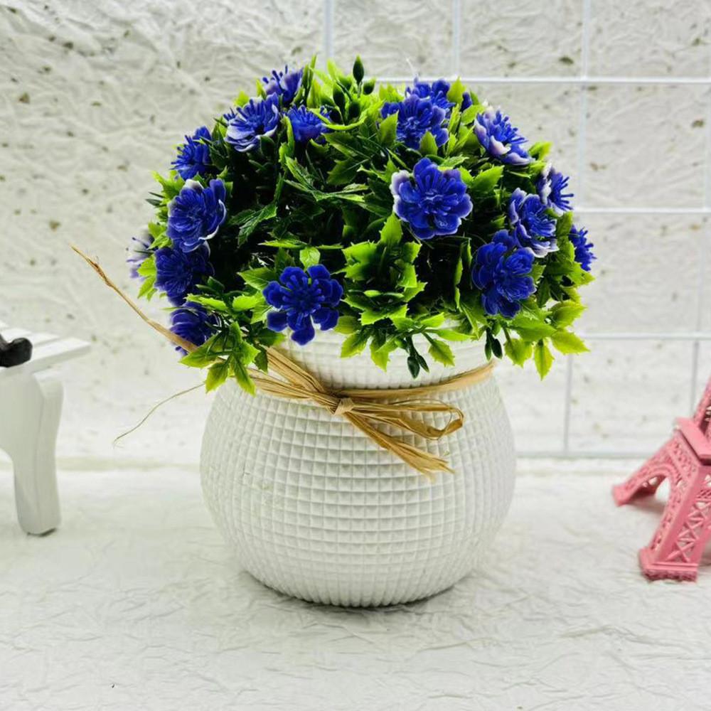 Artificial Chrysanthemum Indicum Hemisphere Potted Plant With Plastic Material For Home Decor