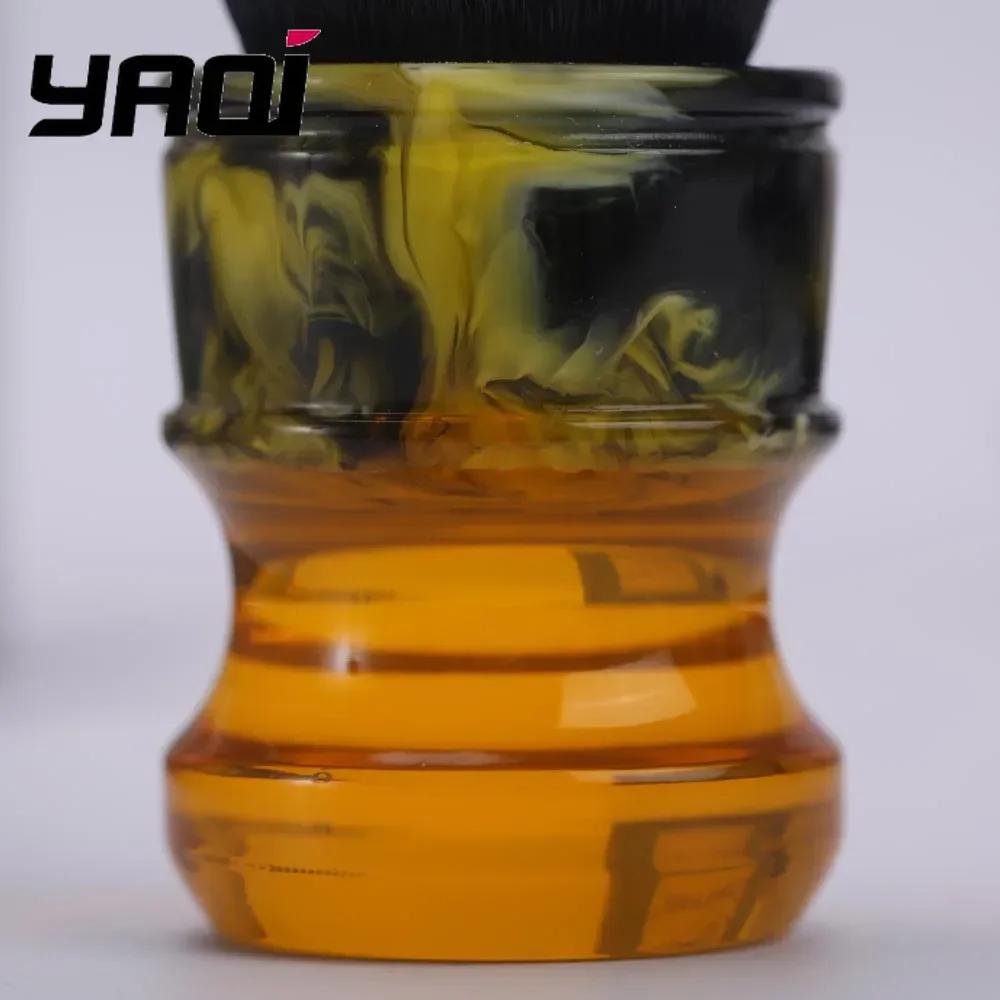 YAQI 24MM Men Wet Shave Brushes Sagrada Familia Black/White Tuxedo Synthetic Fibre Resin Handle Gifts for Men