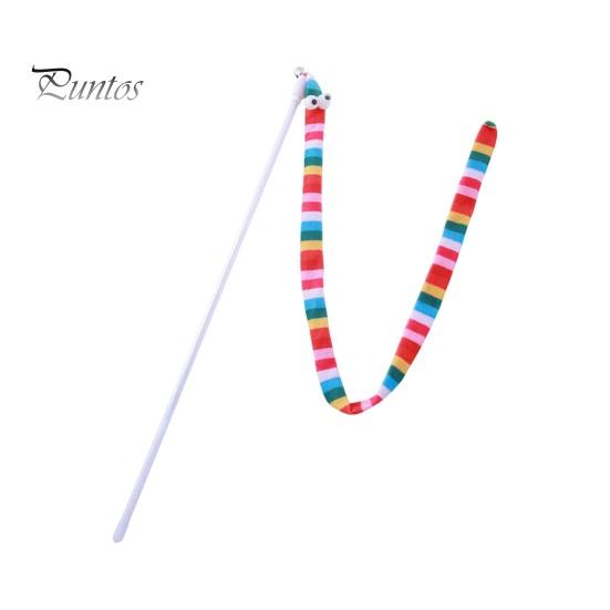 Interactive Cat Stick Toy Playing Teaser Wand with Crisp Bells Scratch-Resistant Bite-Resistant Cute Cartoon Relieve Boredom Soft Cat Tease Stick