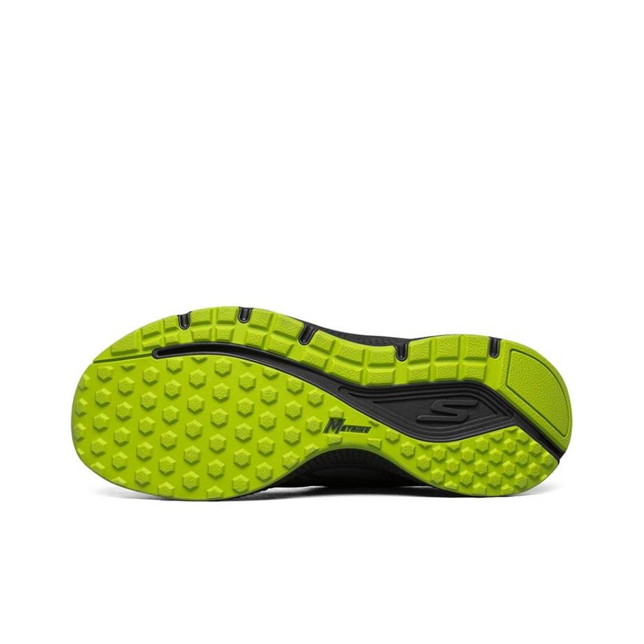Skechers Go Run Consistent Comfortable Mesh Cushioning Breathable Lightweight Low Top Running Shoes Men Sneaker Black Green 220081-BKLM