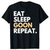 Gooner Funny Gooning Meme Eat Sleep Goon Repeat Men Clothing Fashion T Shirts Short Sleeve Women T-shirt Tops
