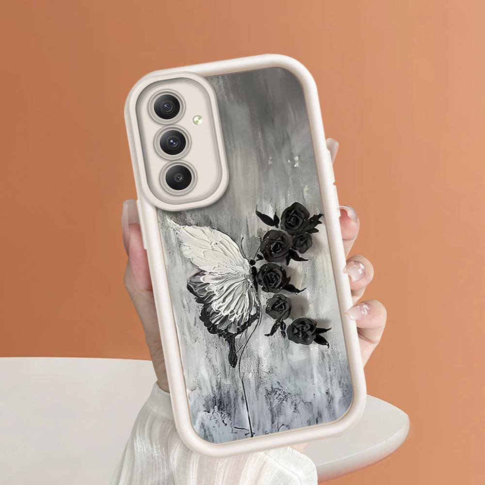 

Мягкий силиконовый квадратный чехол с рисунком лестницы для телефона, полное покрытие, противоударный защитный резиновый чехол для камеры для Samsung Samsung A02S белый