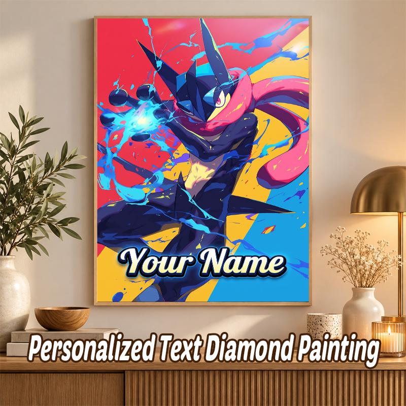 Greninja Custom Name Diamond Painting Personalized 5D Full Drill DIY Diamond Art Home Decor